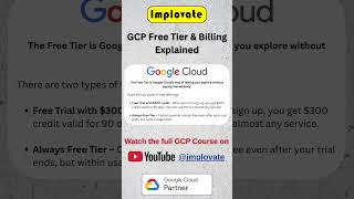 GCP Free Tier & Billing Explained 💰 | Google Cloud for Beginners ☁️ #googlecloud #implovate