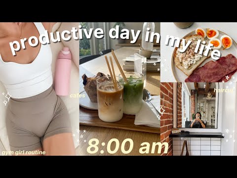 8AM PRODUCTIVE DAY IN MY LIFE! gym routine, high protein breakfast, & downtown activities