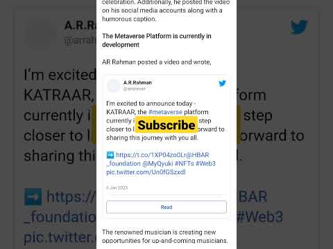 #arrahman #katraar #web3 #music #nft #malayalam #cryptomalayalam #cryptonews