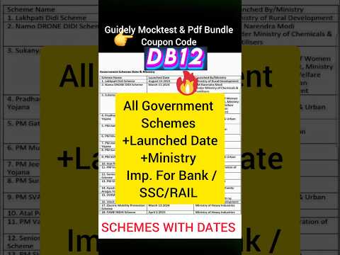 Government schemes With dates Imp.for ALL BANK SSC EXAMS ৷ #SHORTS #SCHEMES