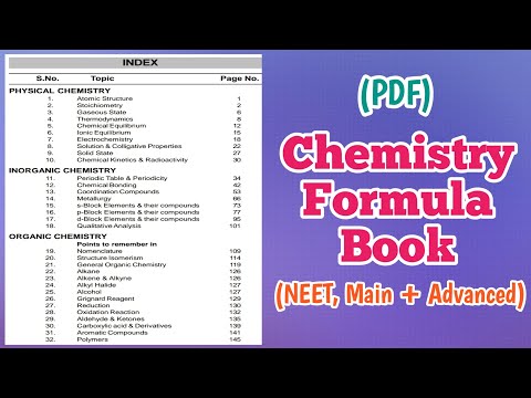 Chemistry Formula Book JEE NEET Pdf | Gyan Sutra | Kshitiz