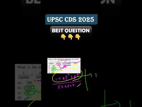 UPSC CDS 2025 💪 | What is the minimum value of p for which 1/532900 + (p ^ 2)/266450  is  #shorts