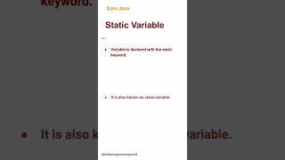 Static Variable (18) #corejava