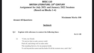 BEGC 110 ENGLISH MEDIUM HANDWRITTEN ASSIGNMENT 2021-22 | FOR PDF WHATSAPP ON 9354372788