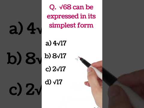√68 in Simplest Radical Form – Easy Math Trick!" #maths #SimplifySquareRoots #mathsshorts #entrytest