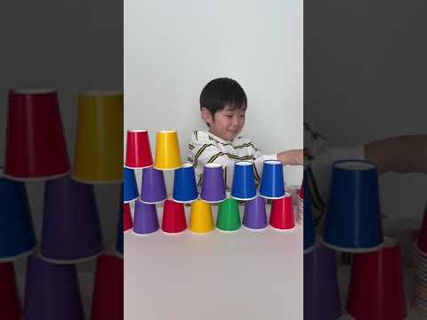 Paper Cup Tower!! Part25 #shorts #トイキッズ