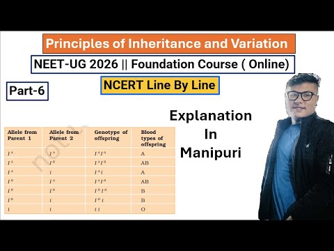 Principle of Inheritance and Variation || Part- 6 || NEET UG Foundation #ncert #neet #latestnews