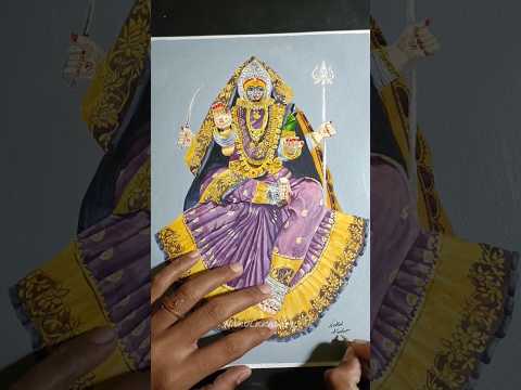 kalubai watercolor painting #kalubai  #kalubaisongs  #watercolorpainting  #mandar #devi #kali #maa