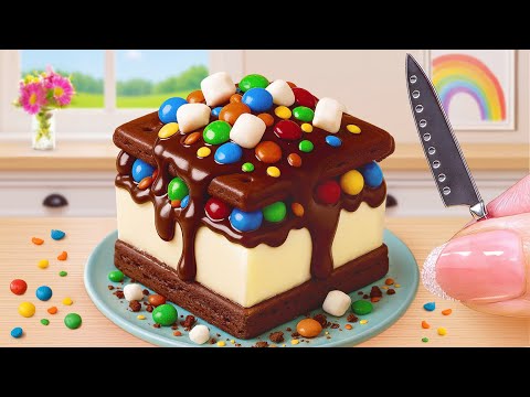 Chocolate Cake Recipe with Hamburger (4k video) | Satisfying Mini Cake Decorating Ideas