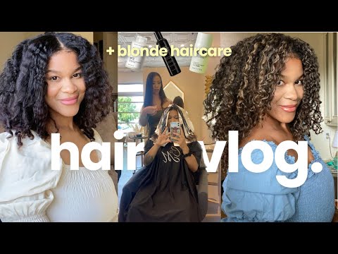 Blonde Highlights on Natural Type 4 Hair ♡ Balayage on Naturally Curly Hair