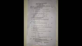 First Unit Test-2024 Question pepar class:12th Subject:Maths