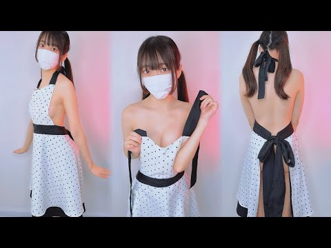 【ノーブラ生着替え】はじめてのはだかエプロン...💓