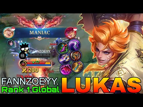 MANIAC Lukas Aggressive HyperCarry - Top 1 Global Lukas by FANNZOEYY. - Mobile Legends