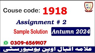 Aiou 1918 assignment 2 Autumn 2024 solutions   @picksPk
