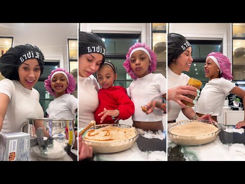 Cardi B Make a Delicious Cookie Dip With Her Daughter Kulture - VIDEO