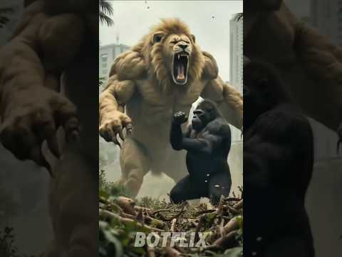 King Kong vs Lion 🦁🔥 | Epic Jungle Battle Story With a Twist!