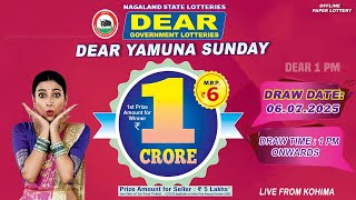 LOTTERY LIVE DEAR 1 PM 06.07.2025 NAGALAND STATE LOTTERY LIVE DEAR LOTTERY LIVE LOTTERY SAMBAD LIVE
