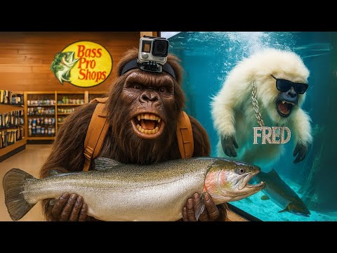 Fishing in the BASS PRO FISH TANK!!