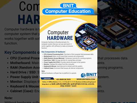 कंप्यूटर हार्डवेयर क्या है ? | Computer Hardware | BNIT Computer Education #shorts #freeeducation