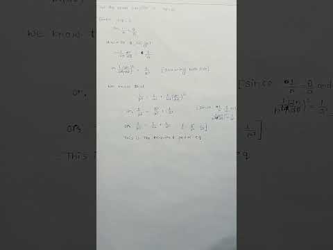 "Solving the Pedal Equation in BSc Math"#math #equations #pedals #stepbystep