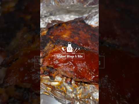 Smoked Chicken Wings & Ribs 🔥💨#shorts