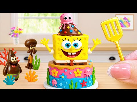 How to Make Mini Chocolate Cake Recipe With SpongeBob Moment 6 4K🌈