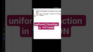 Python uniform() function #pythoncbse #cbsepython #pythontutorial #pythonmodules #pythonforbeginners