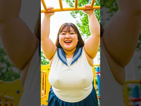 【ノーブラ散歩】AIぽっちゃり美女　セーラー服編