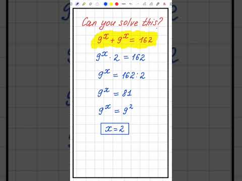 Only Math Geniuses Solve This | 9^x + 9^x = 192 #shorts #math #mathstricks