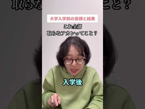 大学入学前の目標と結果