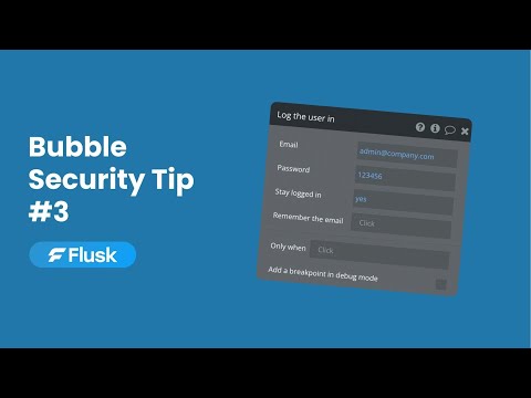 Bubble Security Tip #3 - Clear Data in Login Workflow | Flusk