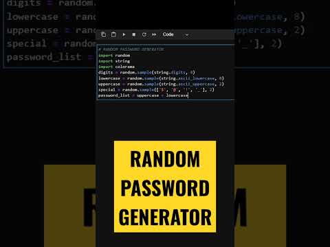 🤩RANDOM PASSWORD GENERATOR USING PYTHON🤩 #python #shorts #pythonshorts