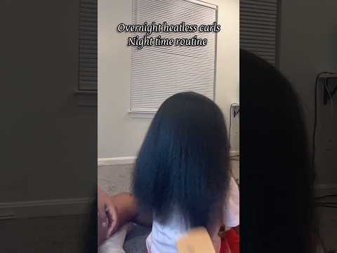 Kids overnight heatless curls routine #heatlesscurls #kidssilkpress #silkpressseason