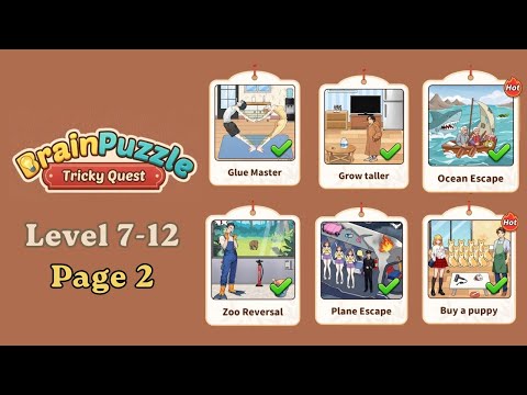 Brain Puzzle Tricky Quest Page 2 | Walkthrough | Level 7-12 Solved | Solution #braingames #puzzle