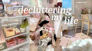 decluttering my life for 2026ᯓ✩🫧 aesthetic fridge organization, HUGE closet clean out, journal reset
