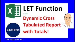 LET Function Advanced Array Formula for Dynamic Cross Tabulated Report. Excel Magic Trick 1681.