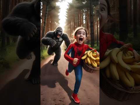 Spider-Man chased by a gorilla in the jungle #avengers #sirenheadhulk #spiderman
