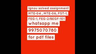 IGNOU solved assignments 2018 - 2019