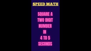 Math Tips and Tricks | Speed Math | How do you square a number in seconds #shorts