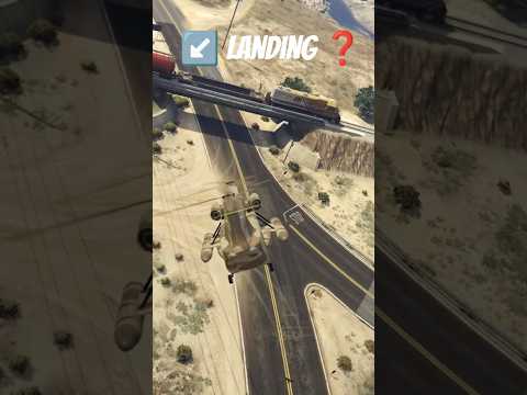 Cargo Big Helicopter landing on a running train? is that possible? #gta #gta5 #gaming #gtav #shorts