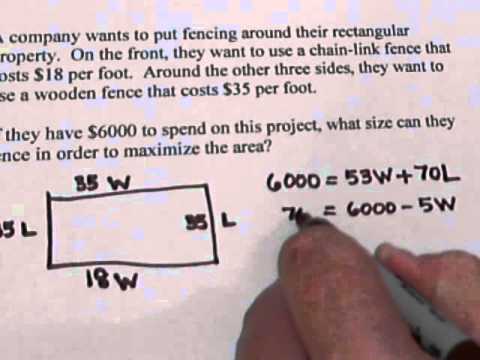Fencing With Money -- maximizing area (calculus)