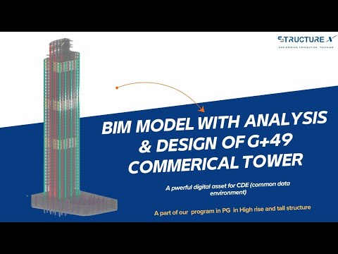 BIM Model with Analysis & Design Of G+49 Commercial Curve Tower// #structure #structurex