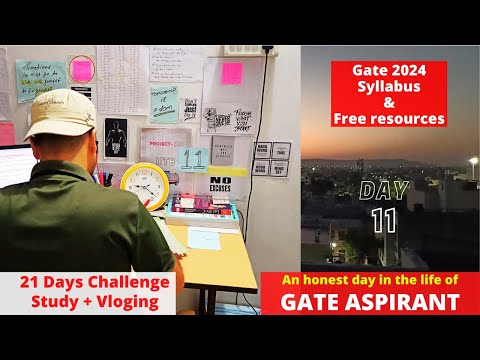 Gate syllabus & FREE resources | Day-11 || 21 days challenge📚|study vlog