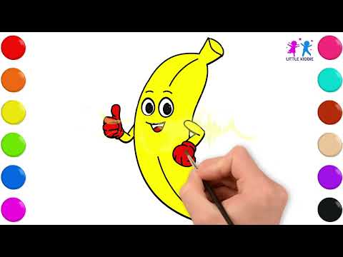 🎨 How to Draw & Color a Banana 🍌 | Fun & Easy Art Tutorial for Kids!