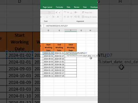 Calculate Working Days in Excel | Fastest Way in Excel #exceltutorialforbeginners  #exceltips