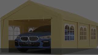 PEAKTOP OUTDOOR 10 x 20 ft Upgraded Heavy Duty Carport Car Canopy with Removable Sidewalls, Portabl