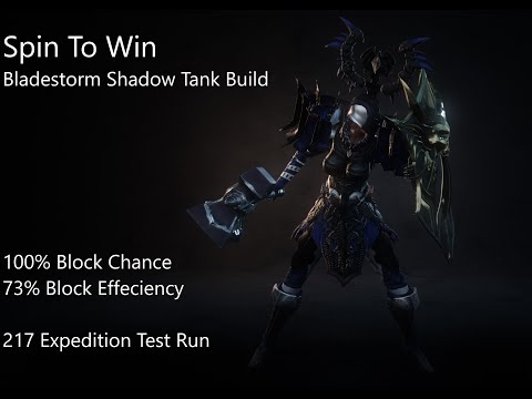 Wolcen 1.1.7.5 Spin To Win. Bladestorm Shadow Tank Build. 100% Block Chance, 73% Block Effeciency.