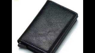 RFID Blocking Wallet Ultra Slim Bifold Leather Card Holder Black