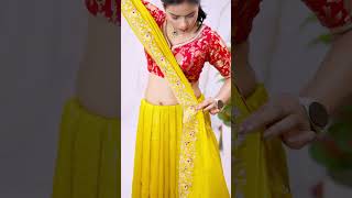 Lehenga Style Saree Drape ❤️✨ #beautynstyle #sareedraping #saree