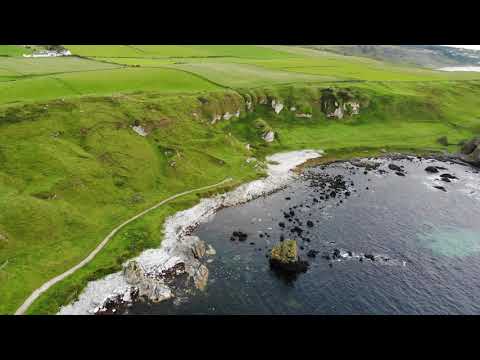 4K Drone Footage of Ballentoy Harbor in Northern Ireland